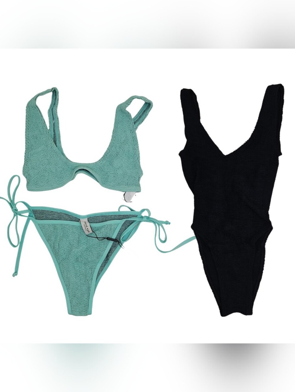 2 BOND-EYE Swimsuits Mara Black & Bikini Jelly Blue Green ONE SIZE Bundle NWT